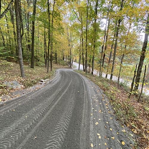 Freshly graded driveway in Litchfield County, CT