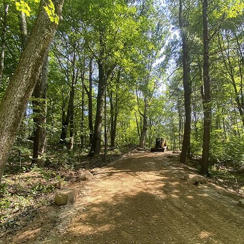 Newly excavated driveway in Egremont, MA